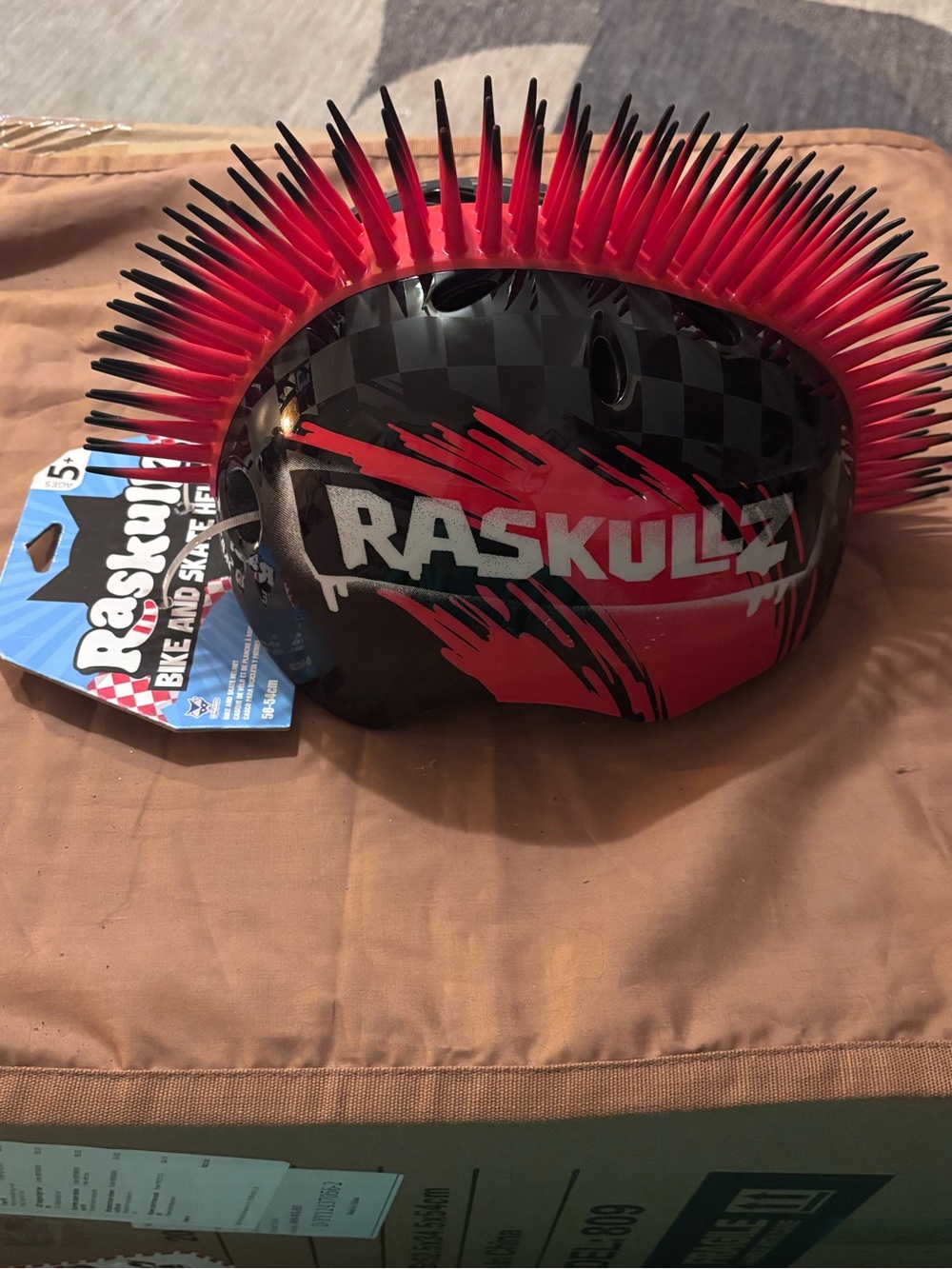 Raskullz Kids Mohawk Bike Helmet - Black and Red